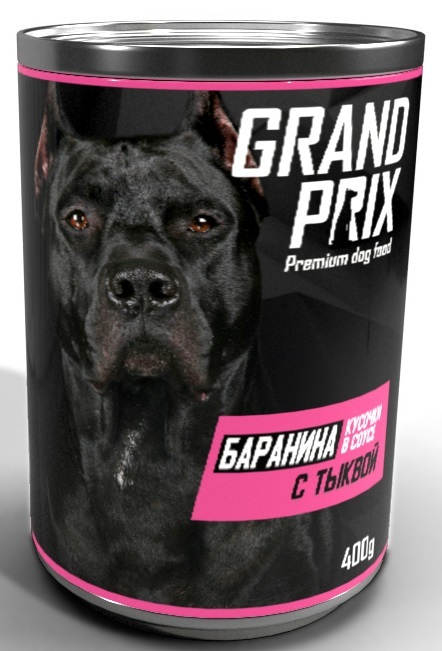 Консервы для собак GRAND PRIX аппетитные кусочки, баранина с тыквой в соусе, 400г