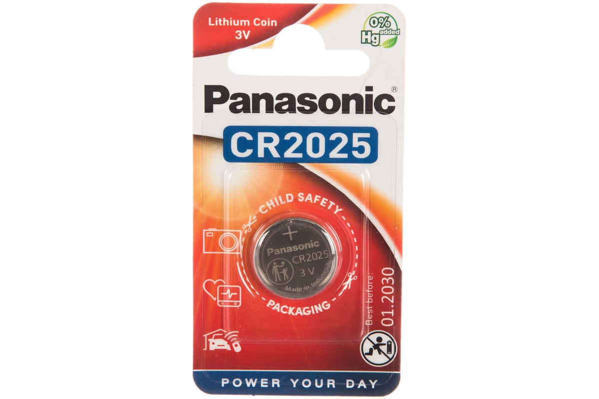 Дисковая литиевая батарейка CR2025 3В бл/1 Panasonic 5019068085121