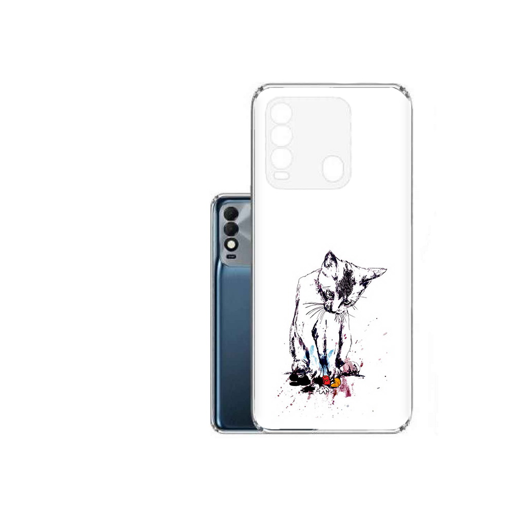 

Чехол MyPads Tocco для Tecno Spark 8 кот и микки, Прозрачный, Tocco