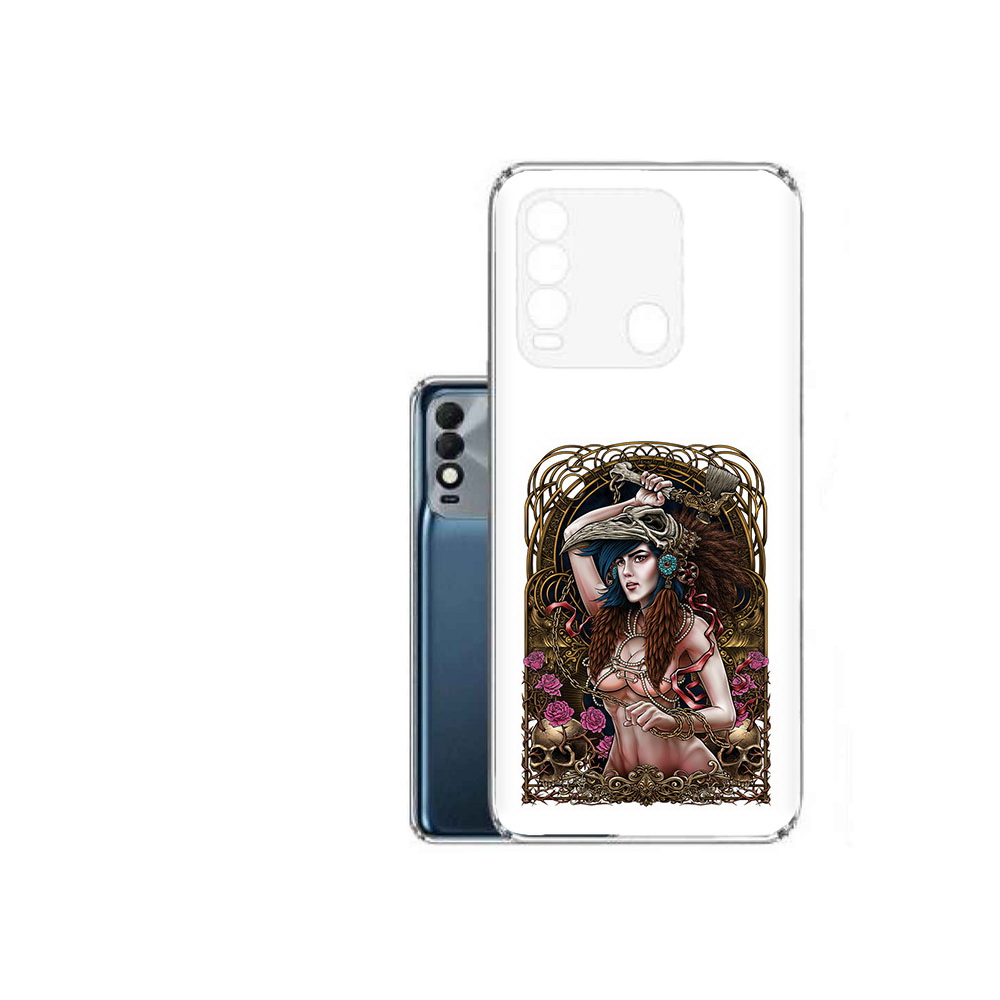 

Чехол MyPads Tocco для Tecno Spark 8 красивая девушка рисунок, Прозрачный, Tocco