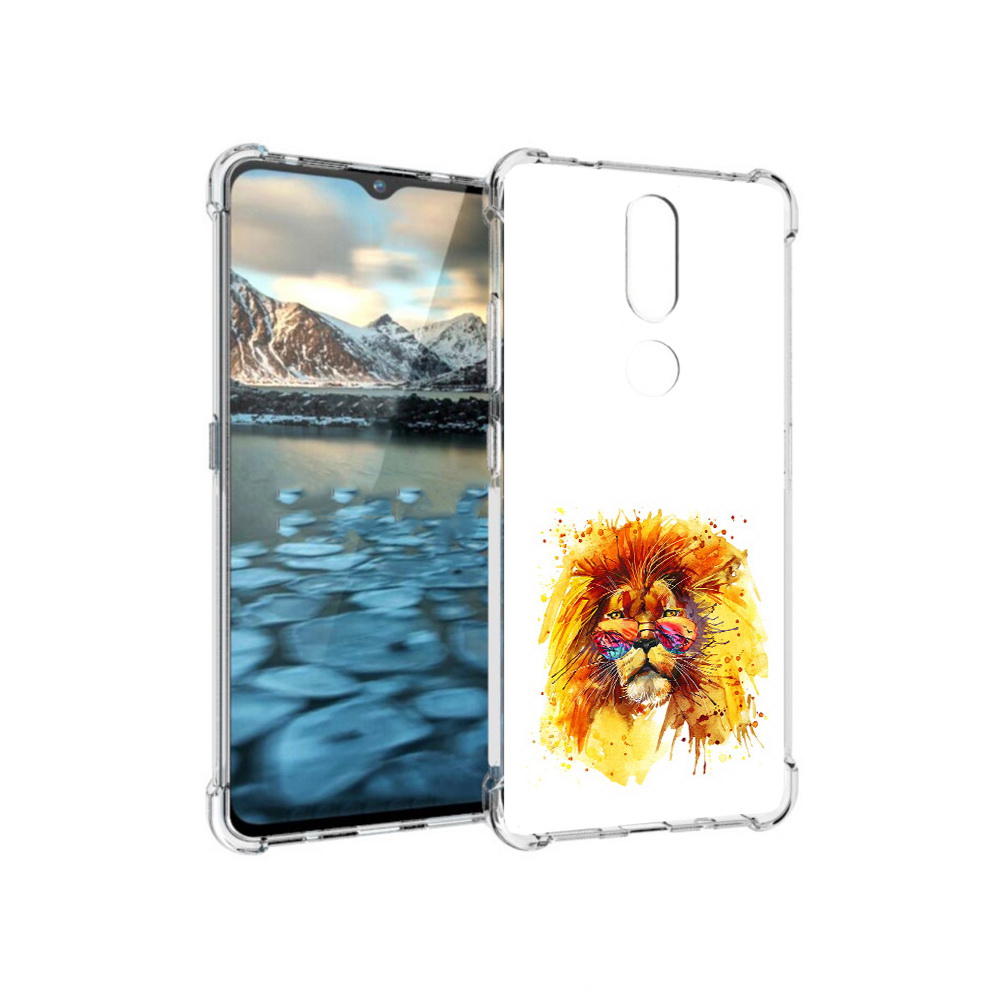 

Чехол MyPads Tocco для Nokia 2.4 лев в очках (PT227049.107.436), Прозрачный, Tocco