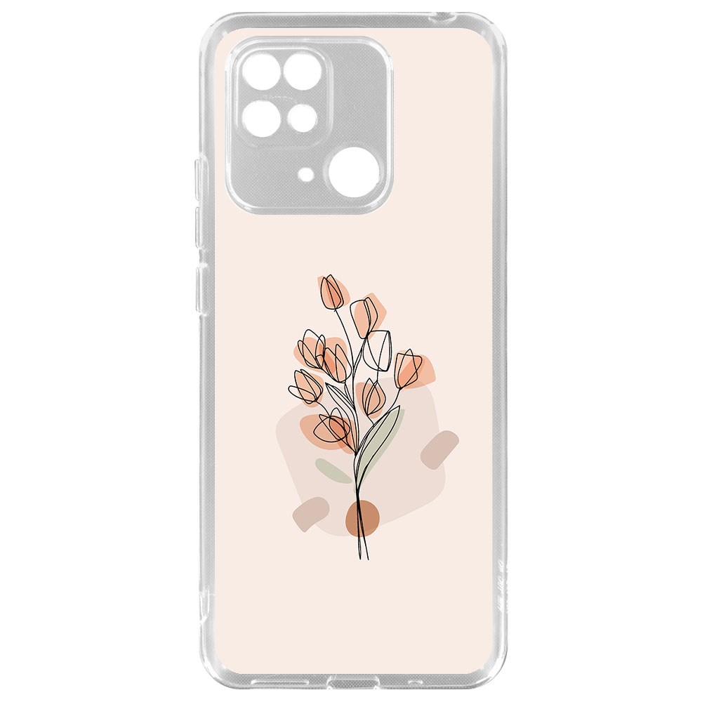

Чехол-накладка Krutoff Clear Case Букет тюльпанов для Xiaomi Redmi 10C, Прозрачный