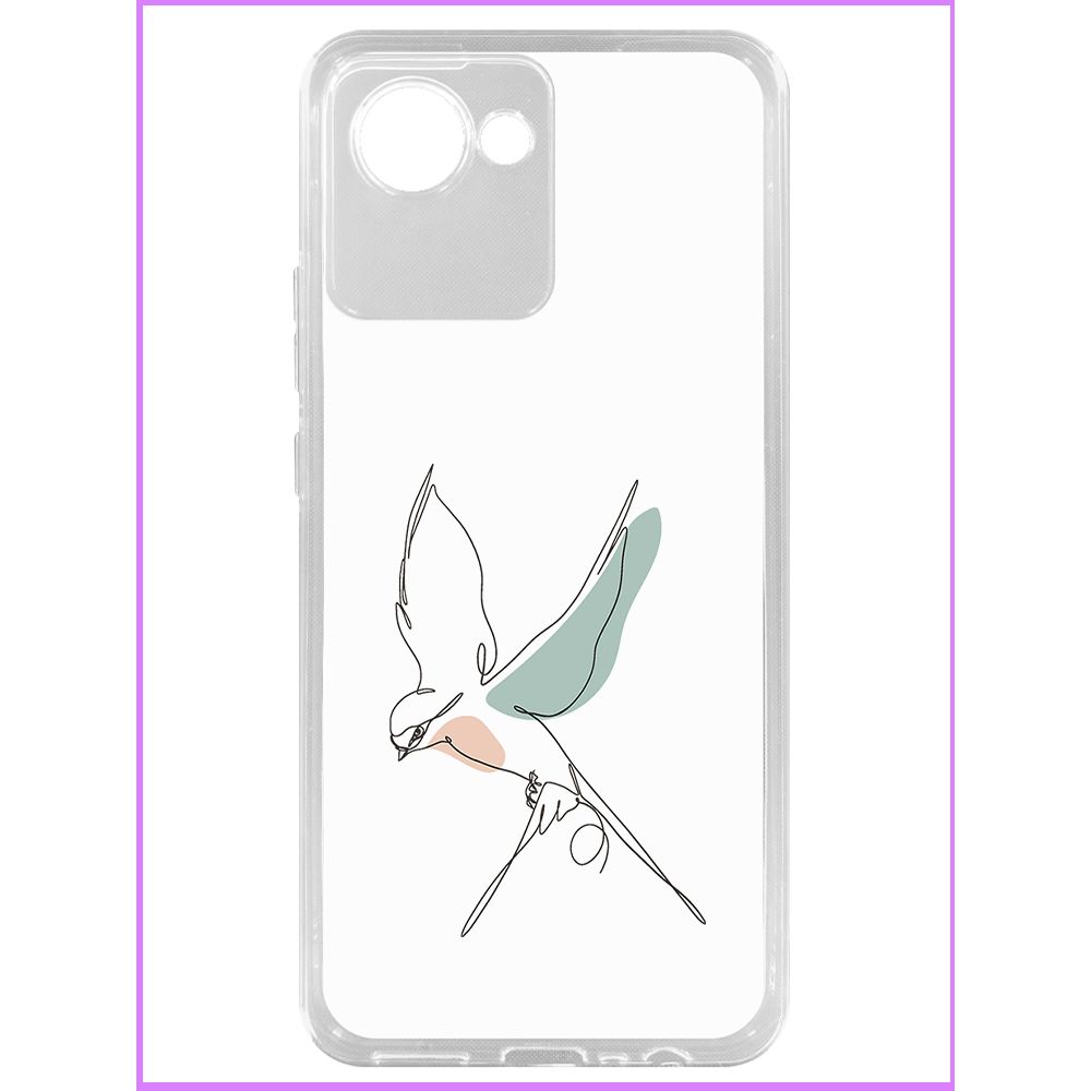 

Чехол-накладка Krutoff Clear Case Полет для Realme C30, Прозрачный