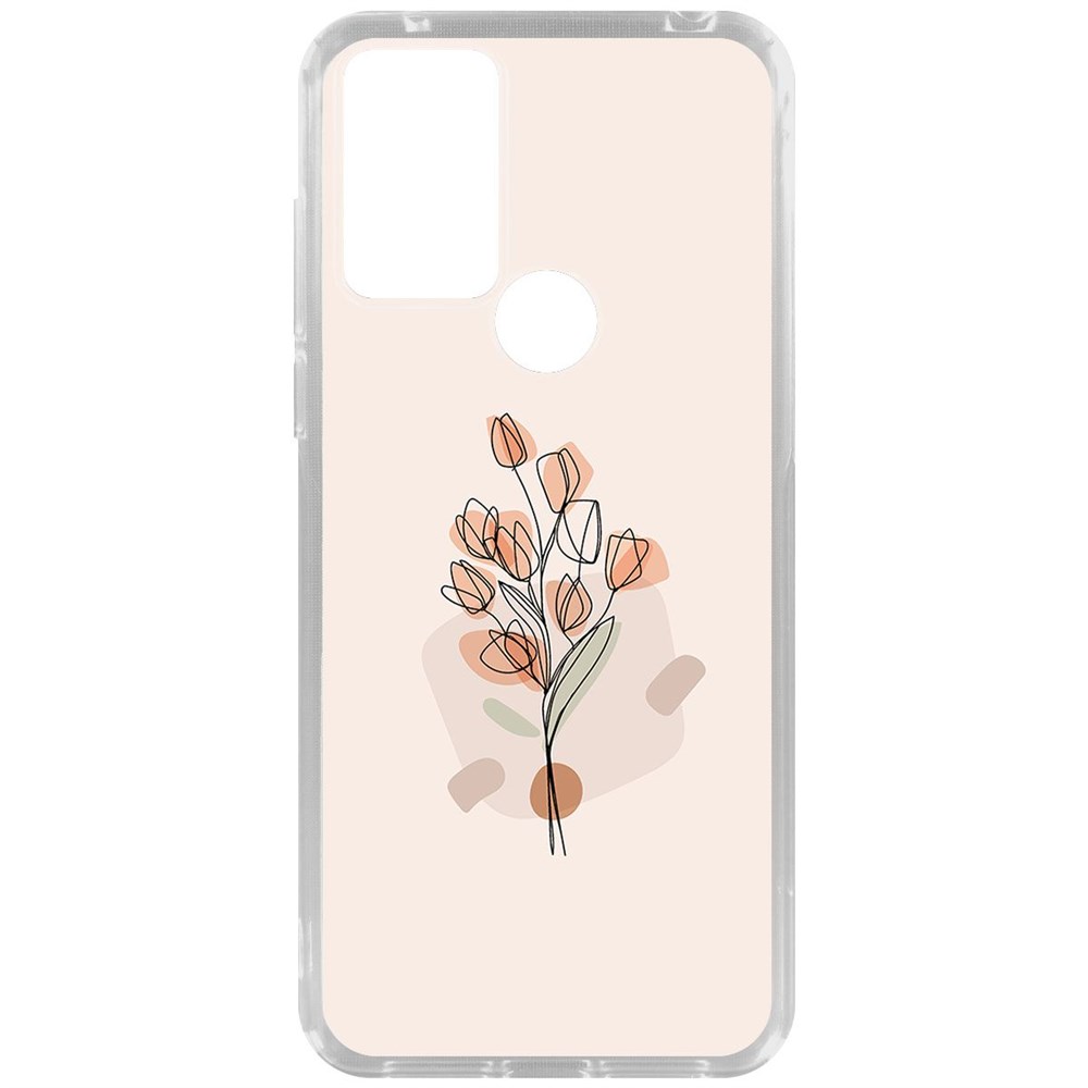 

Чехол-накладка Krutoff Clear Case Букет тюльпанов для TCL 305, Прозрачный