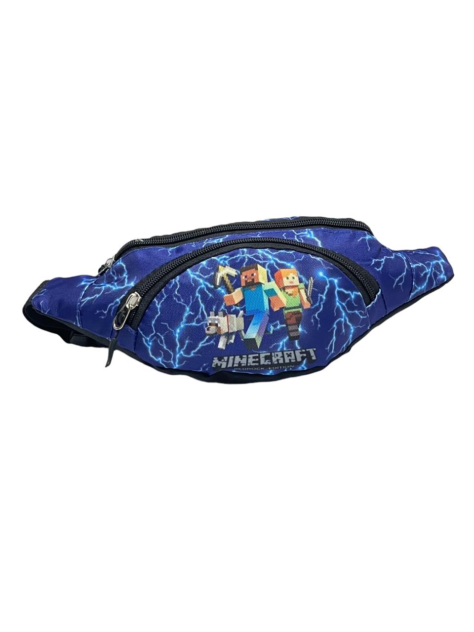 Детская сумка BAGS-ART Minecraft на пояс для прогулки и отдыха, в садик и школу, синий сумка на пояс bags art frozen холодное сердце голубой