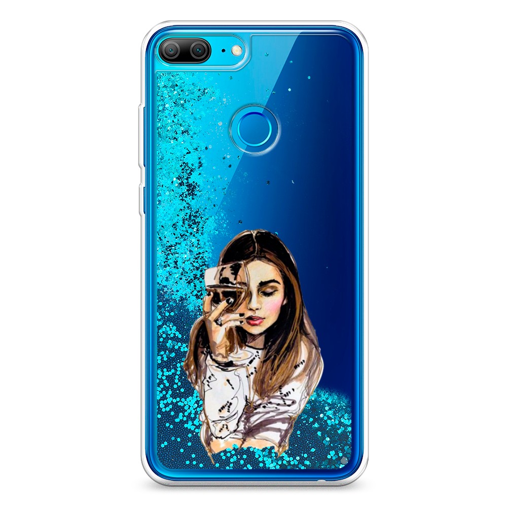 

Чехол Awog на Honor 9 Lite "Девушка с бокалом", Разноцветный, 64293-1