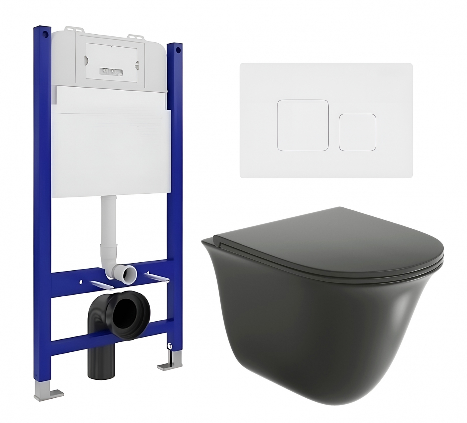 Комплект инсталляция Enio Tecnico унитаз Grossman кнопка белая матовая 550447 34349₽