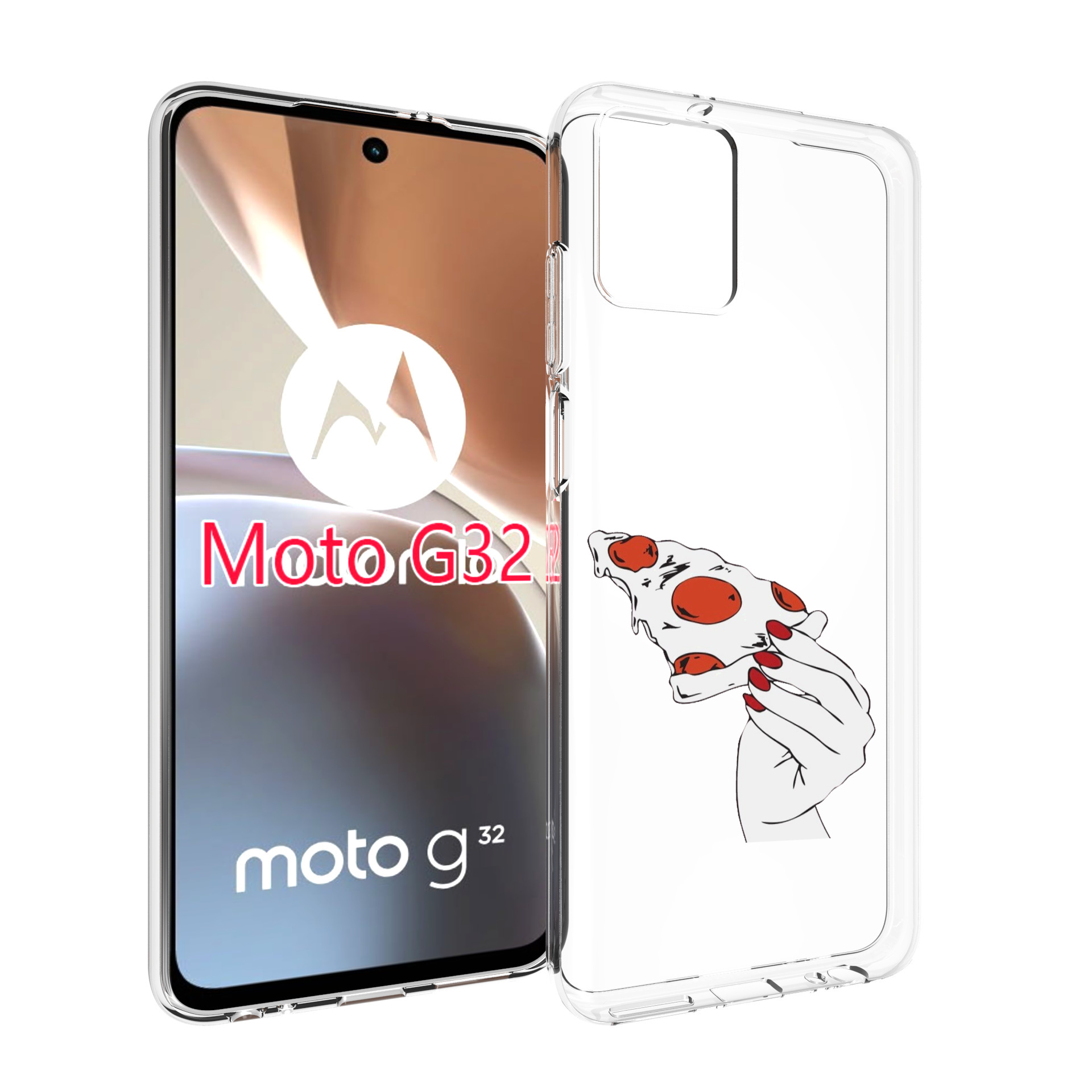 

Чехол MyPads белая-пицца для Motorola Moto G32, Прозрачный, Tocco