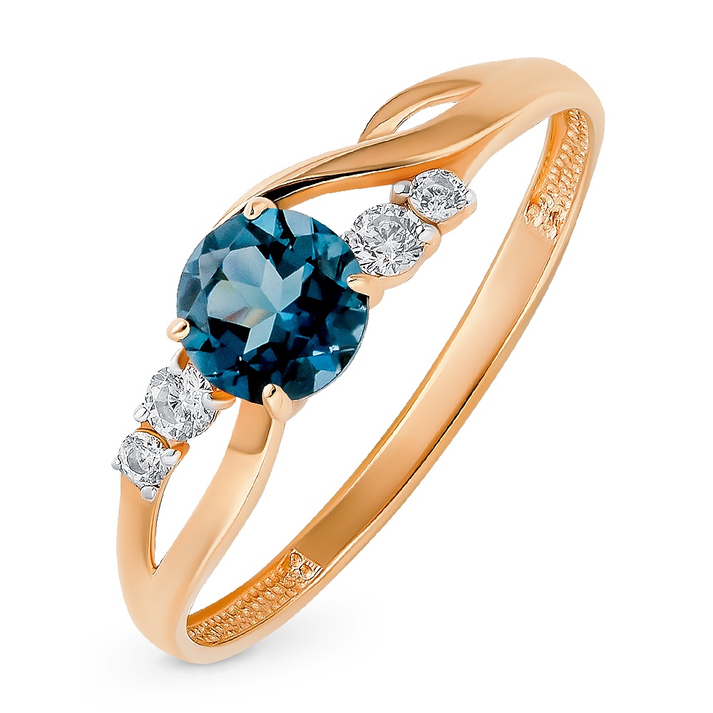 

Кольцо из золота р. , 585Gold 201014437, топаз\фианит, 201014437
