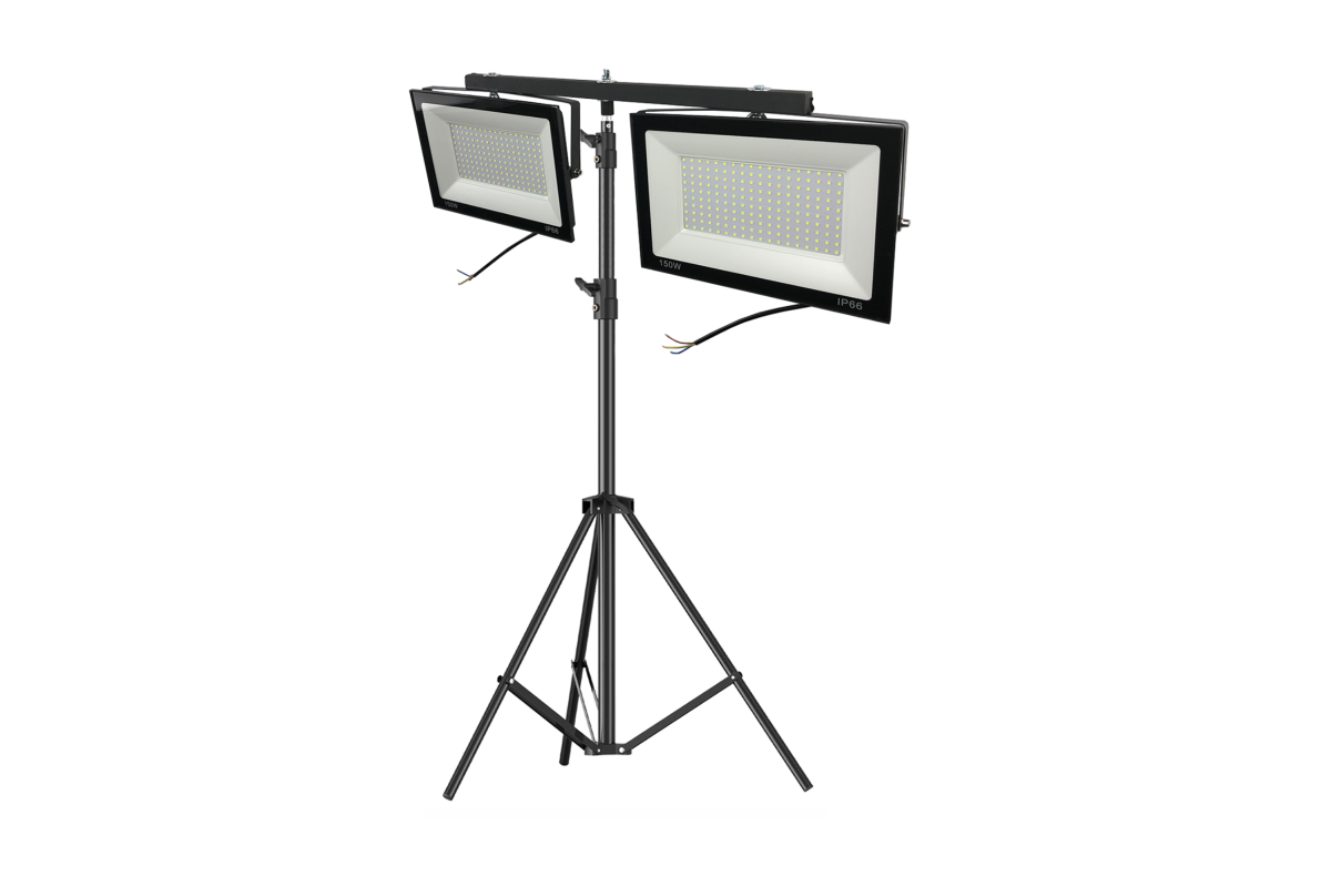 

Прожекторы Mobicent MCER211901 150 Вт, 2 шт, на строительном штативе BHS-PRJ-50, MCER211901
