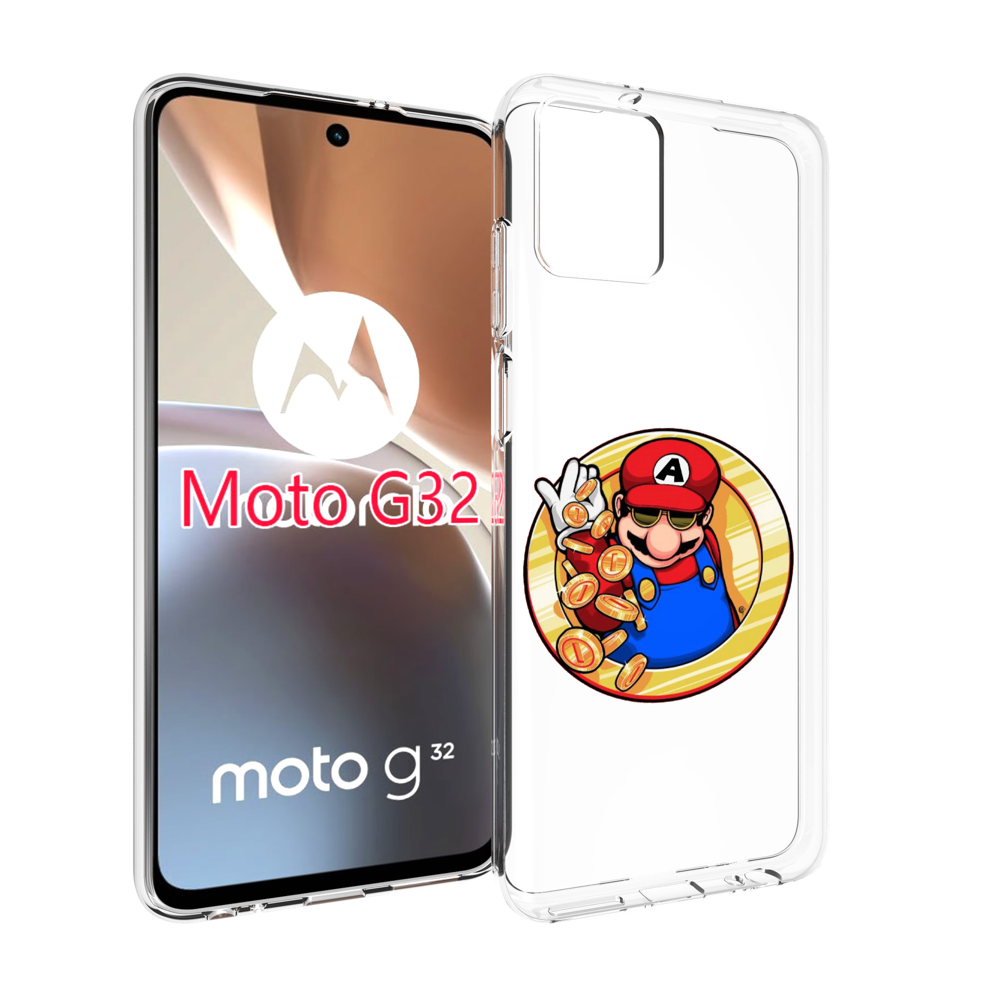 

Чехол MyPads богатый марио для Motorola Moto G32, Прозрачный, Tocco