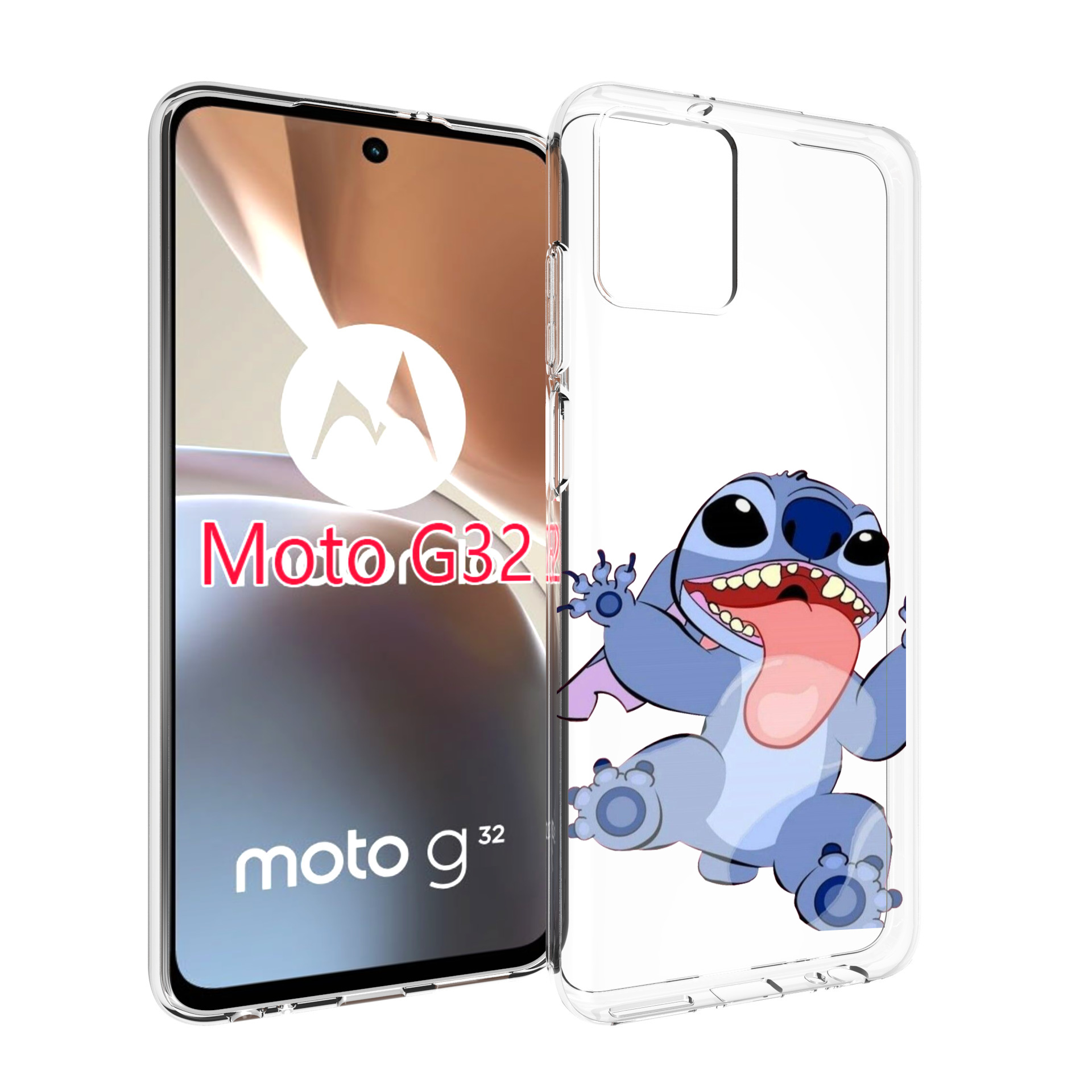 

Чехол MyPads большой-стич для Motorola Moto G32, Прозрачный, Tocco