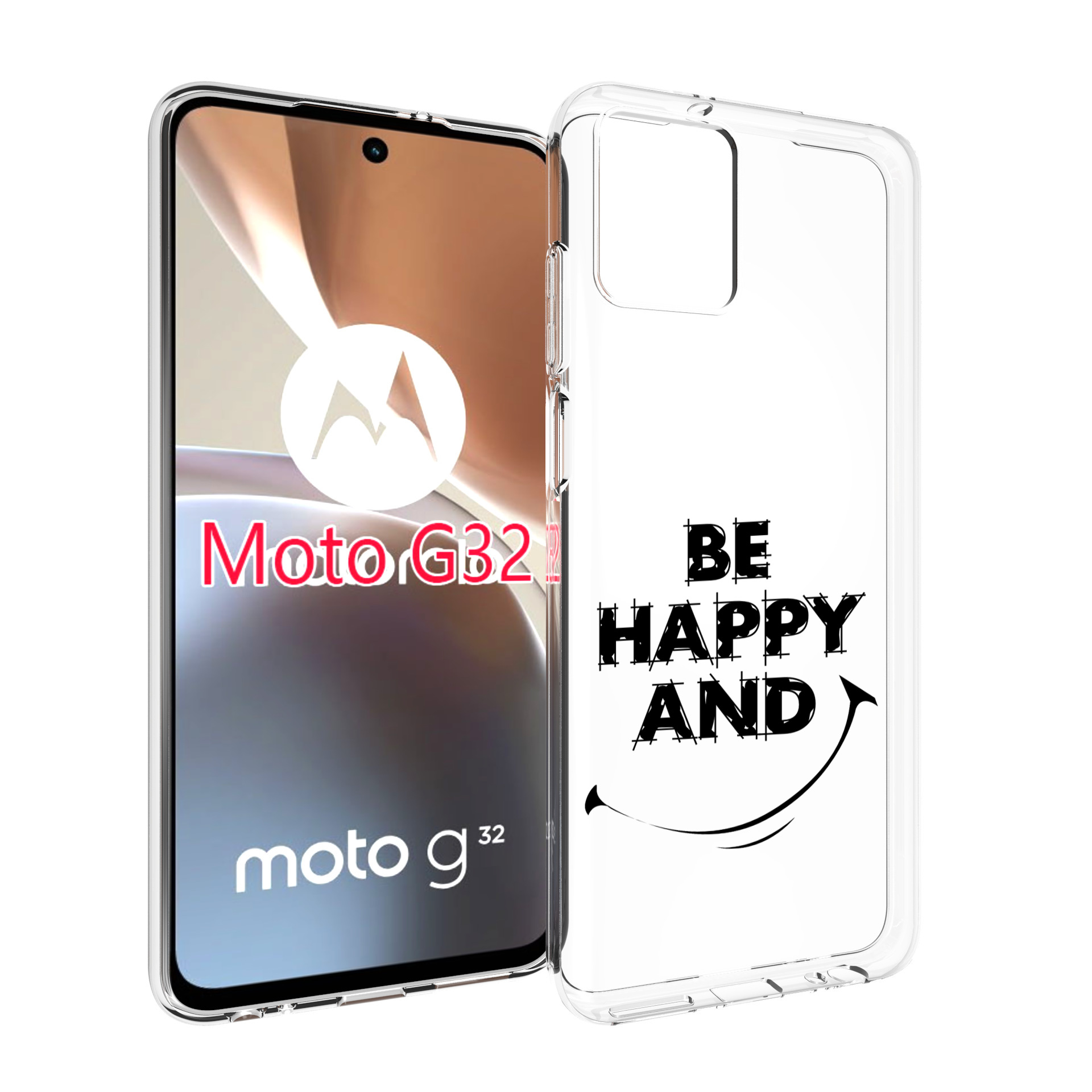 

Чехол MyPads будь-счастливым для Motorola Moto G32, Прозрачный, Tocco