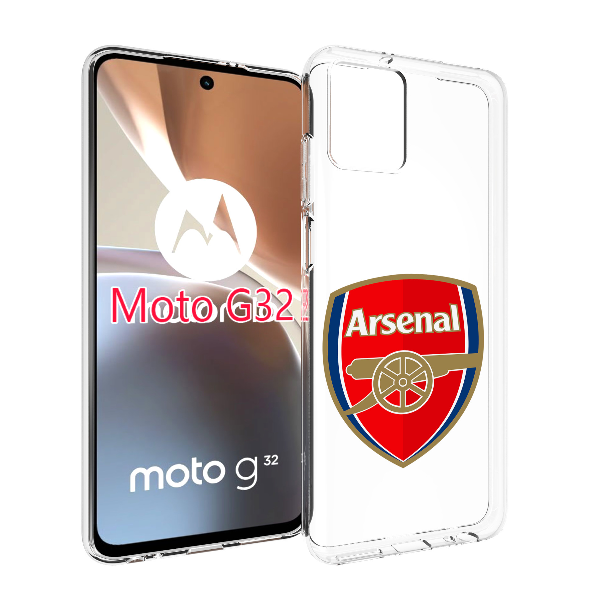 

Чехол MyPads ФК Арсенал логотип для Motorola Moto G32, Прозрачный, Tocco