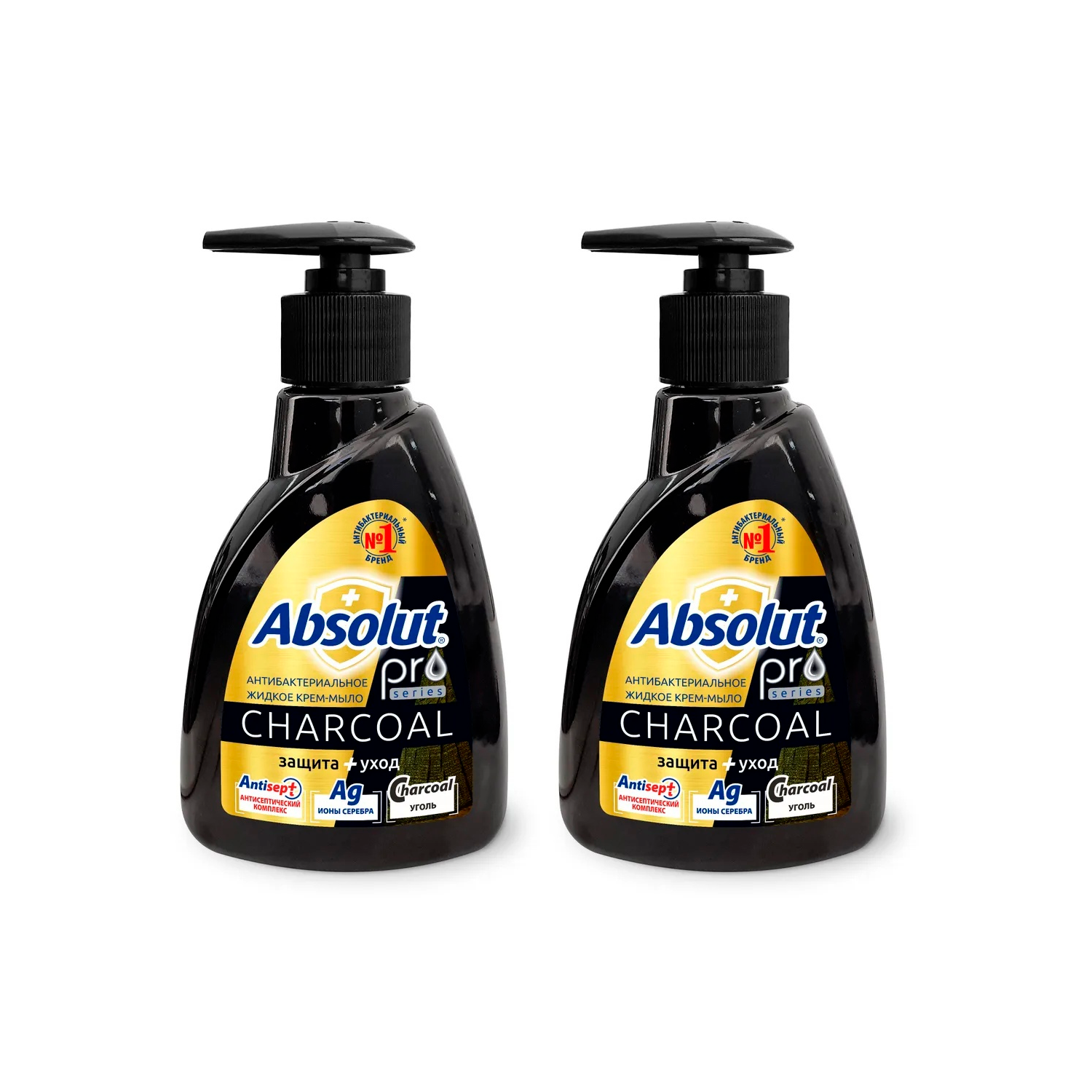 

Жидкое мыло Absolut Pro Серебро и Уголь, 250 мл, 2 шт, Pro Серебро и Уголь