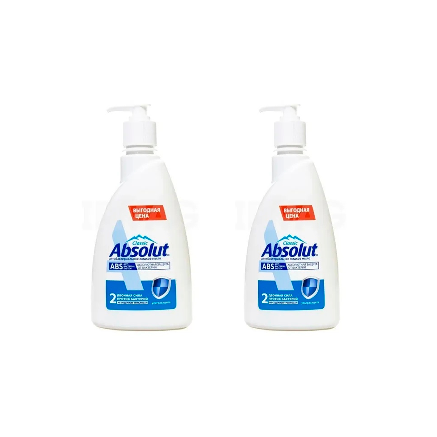 Жидкое мыло Absolut ABS Ультразащита Антибактериальное 500 мл, 2 штуки