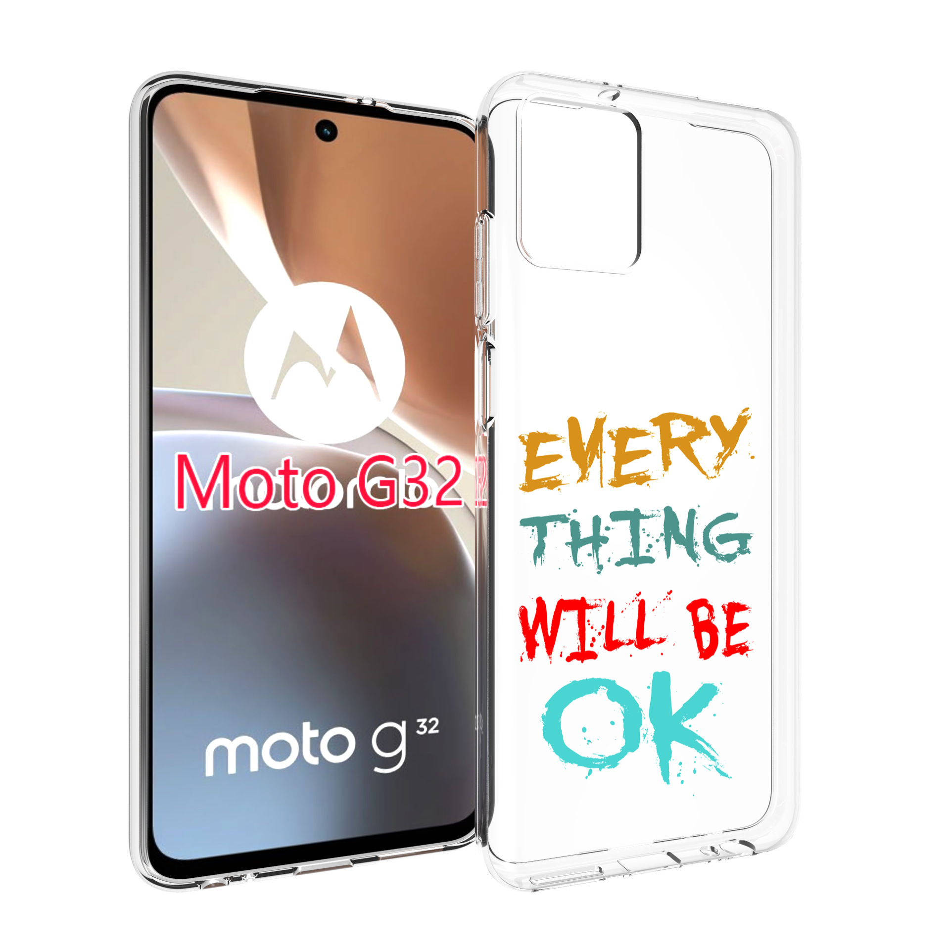 

Чехол MyPads все-будет-хорошо для Motorola Moto G32, Прозрачный, Tocco