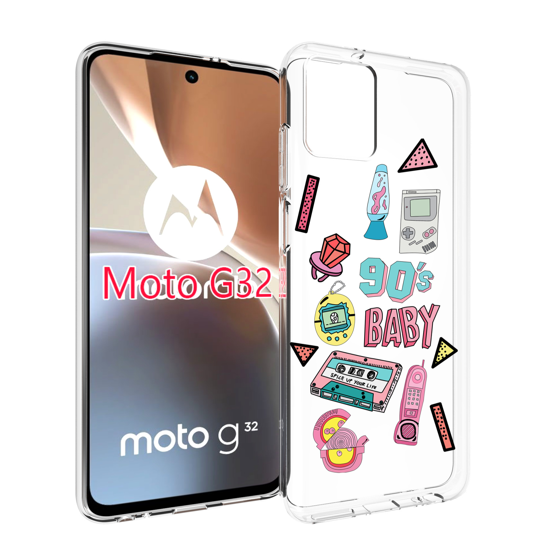 

Чехол MyPads гаджеты-90х для Motorola Moto G32, Прозрачный, Tocco