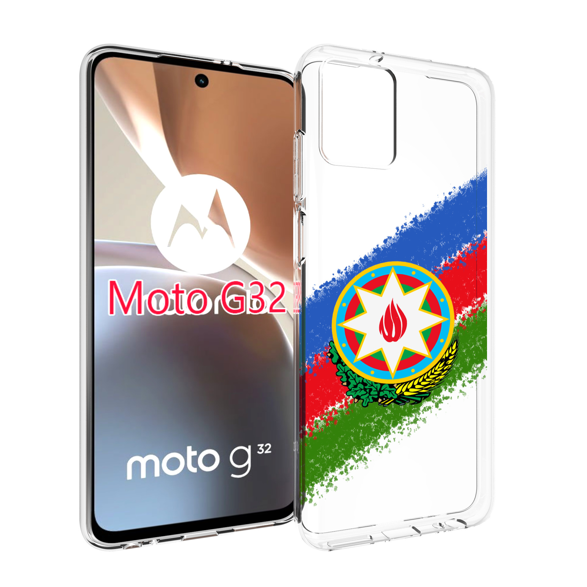 

Чехол MyPads герб флаг Азербайджана для Motorola Moto G32, Прозрачный, Tocco