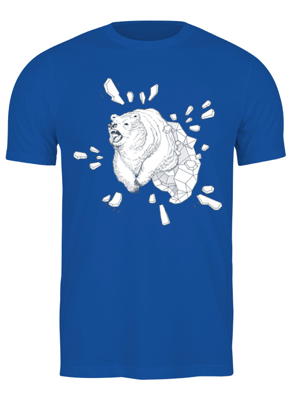 

Футболка мужская Printio Bear here синяя 3XL, Синий, Bear here
