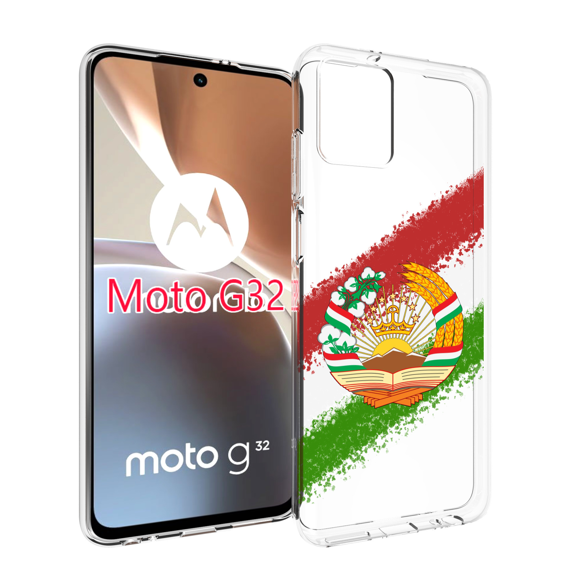 

Чехол MyPads герб флаг Таджикистана для Motorola Moto G32, Прозрачный, Tocco