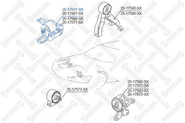 

Опора двигателя Stellox 2517591SX