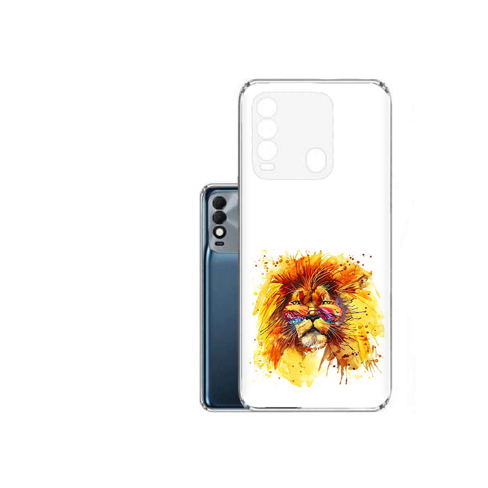 

Чехол MyPads Tocco для Tecno Spark 8 лев в очках, Прозрачный, Tocco