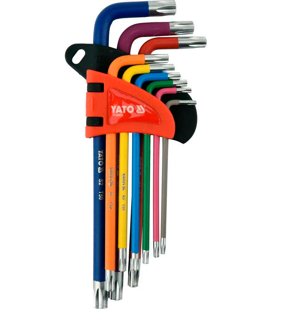 Набор Ключей L-Образных Цветных Torx T10-T50 9пр YATO арт. YT-05633