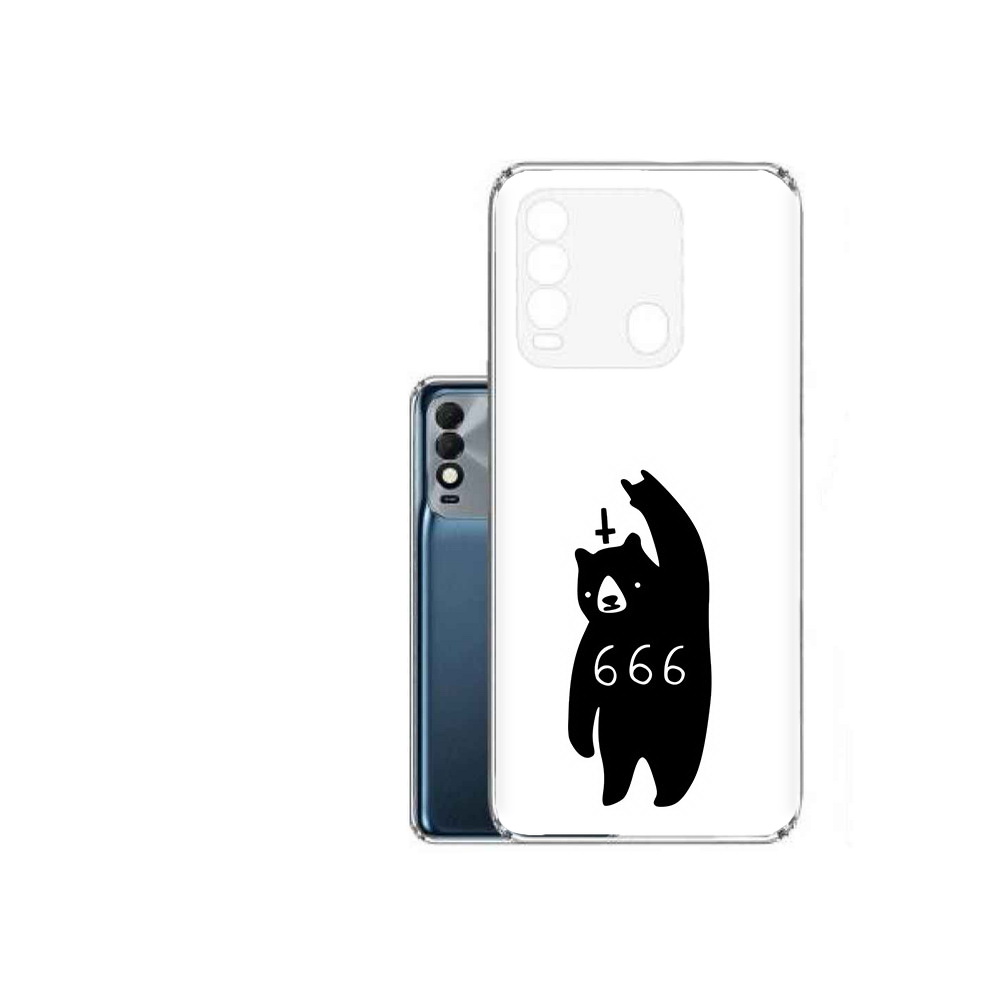 

Чехол MyPads Tocco для Tecno Spark 8 медведь 666, Прозрачный, Tocco