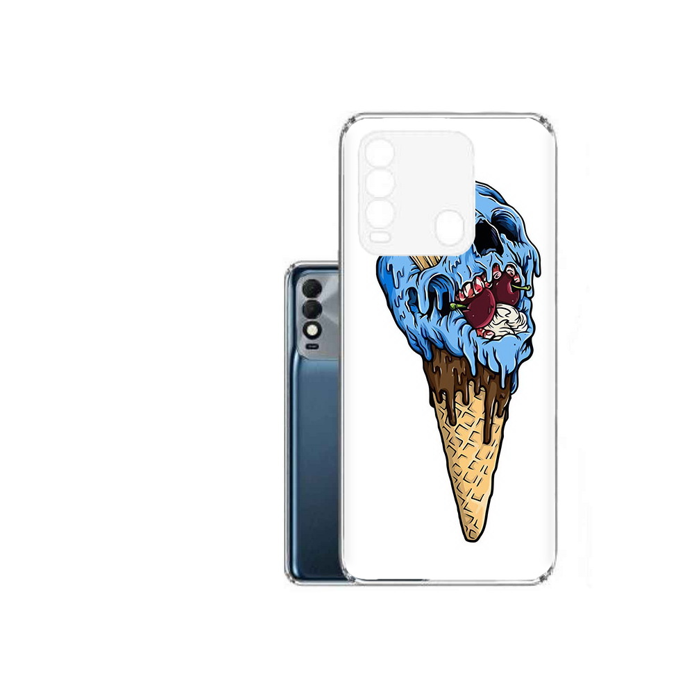 

Чехол MyPads Tocco для Tecno Spark 8 мороженное череп, Прозрачный, Tocco
