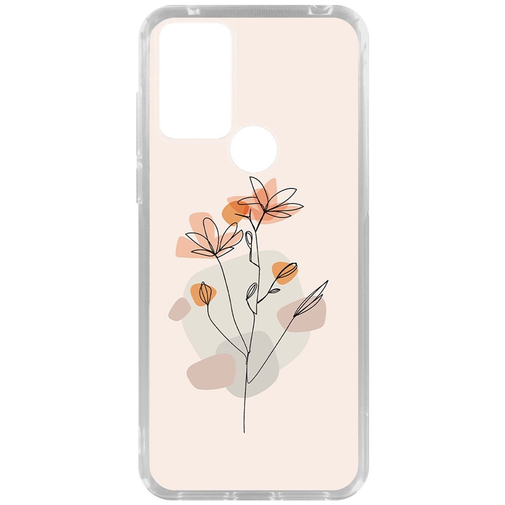 

Чехол-накладка Krutoff Clear Case Ромашки для TCL 306, Прозрачный