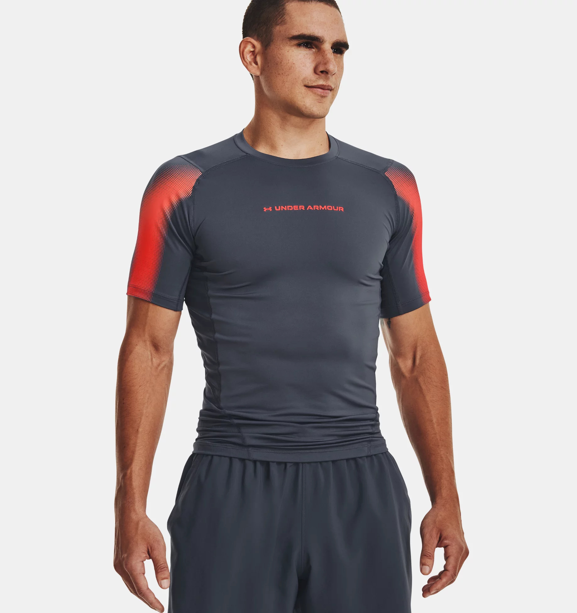 Футболка мужская Under Armour UA HG Armour Novelty, SS, серый, L