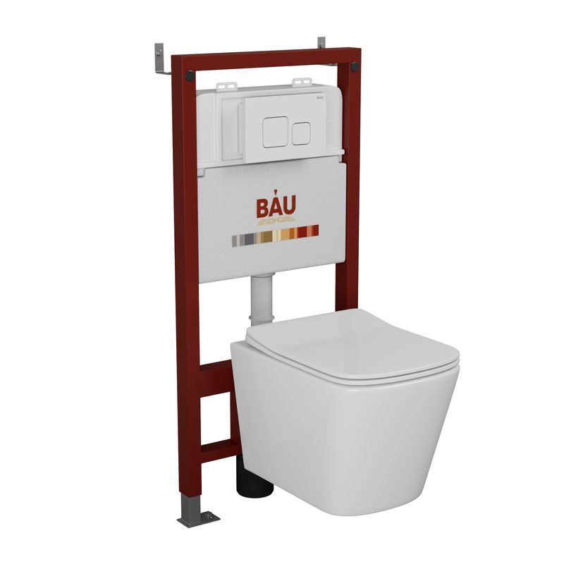 

Комплект BAU 6 в 1: инсталляция BAU PRO,Унитаз Bau Stil,сиденье,клавиша BAU Soul, 10745