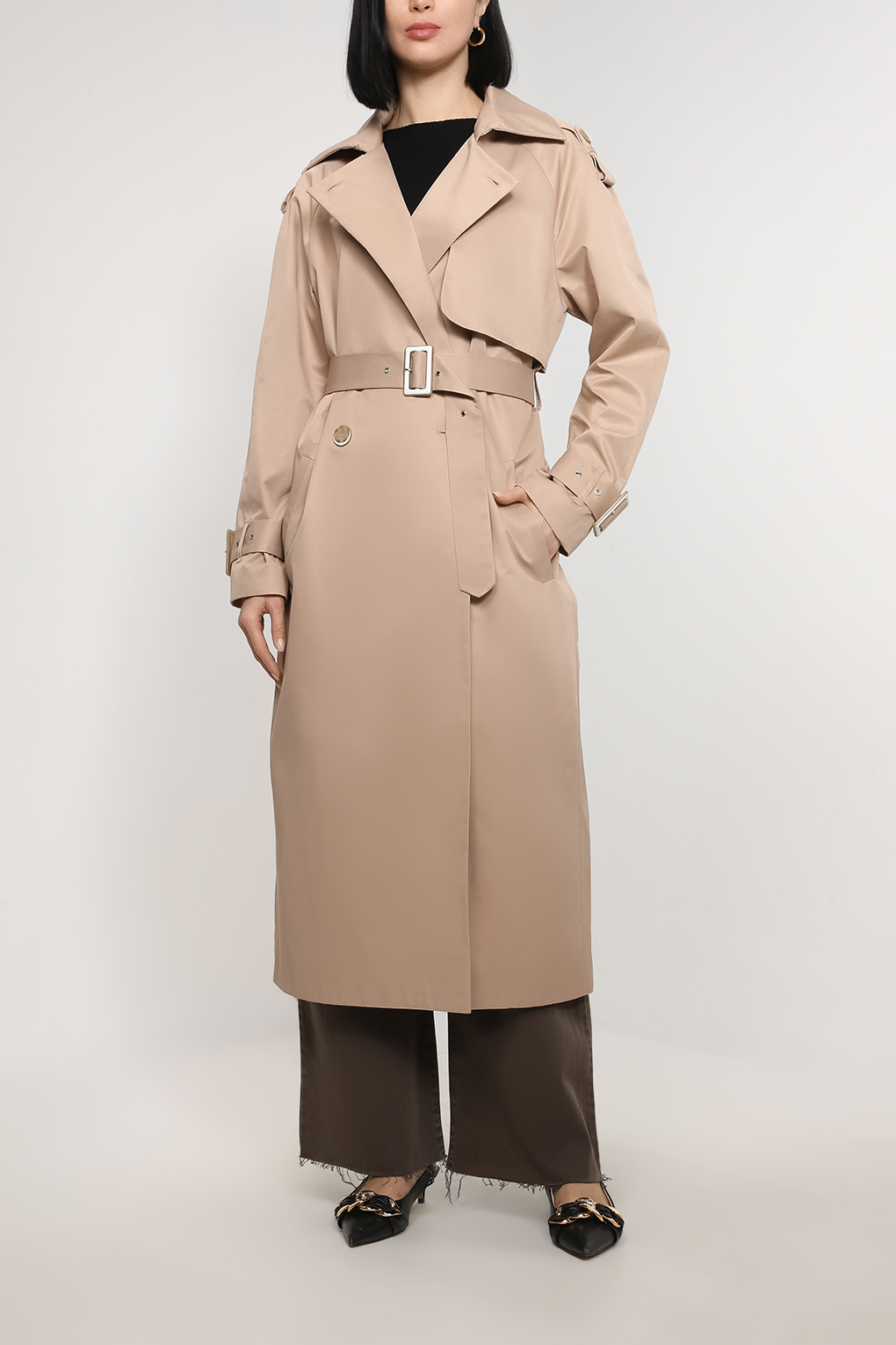 

Тренч женский SABRINA SCALA SS23026174-017 бежевый 48 RU, SS23026174-017