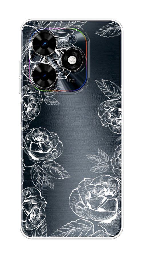 

Чехол на Tecno Spark Go 2024 "Розы графика", Черный;серый, 304650-1