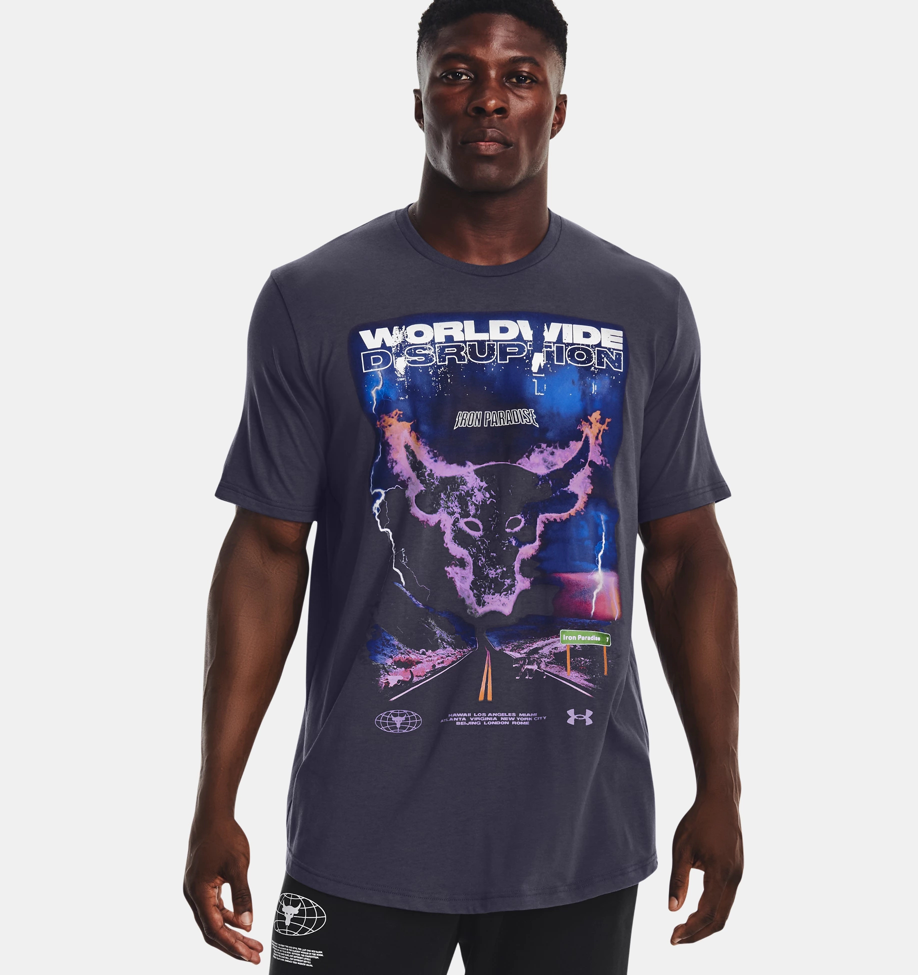 Футболка мужская Under Armour Pjt Rock WW Disruption SS серый M