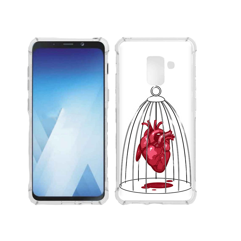 

Чехол MyPads Tocco для Samsung Galaxy A5 (2018) сердце в клетке (PT95317.573.597), Прозрачный, Tocco