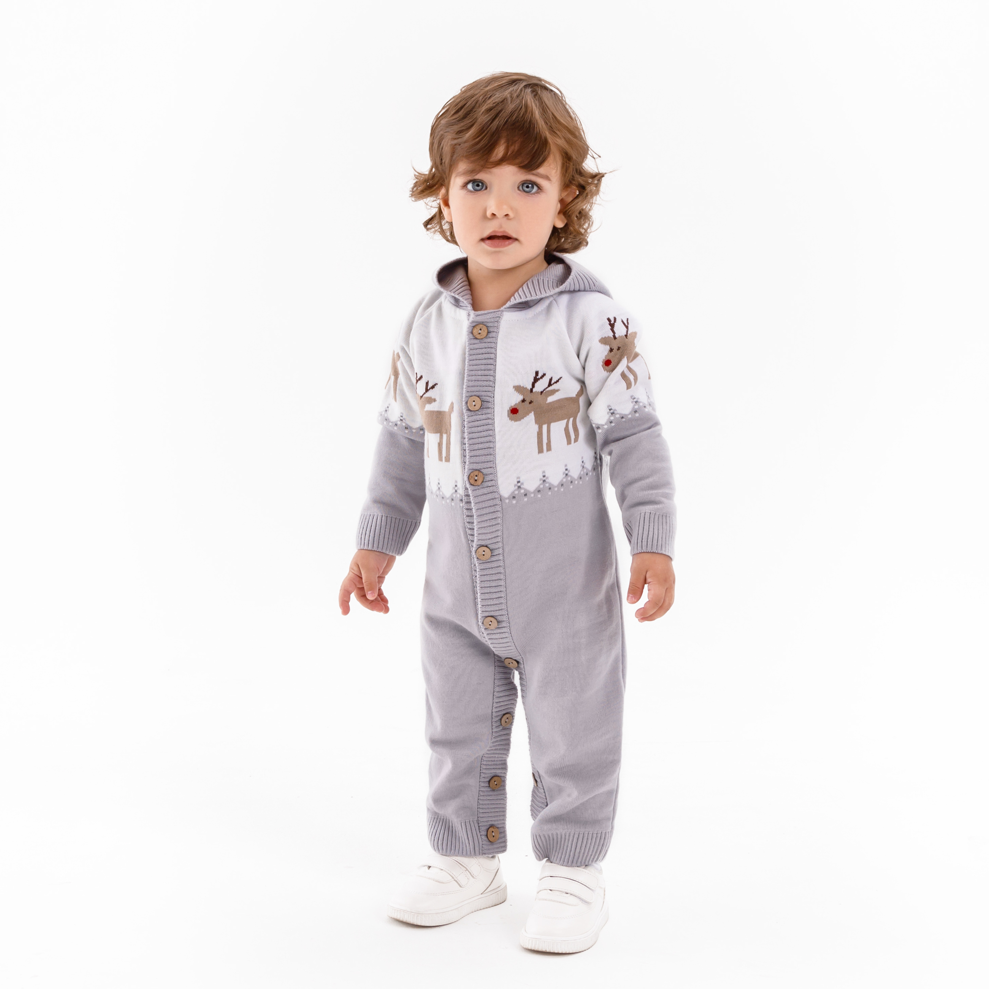 фото Комбинезон детский amarobaby ab-od21-plc502d, серый, 80
