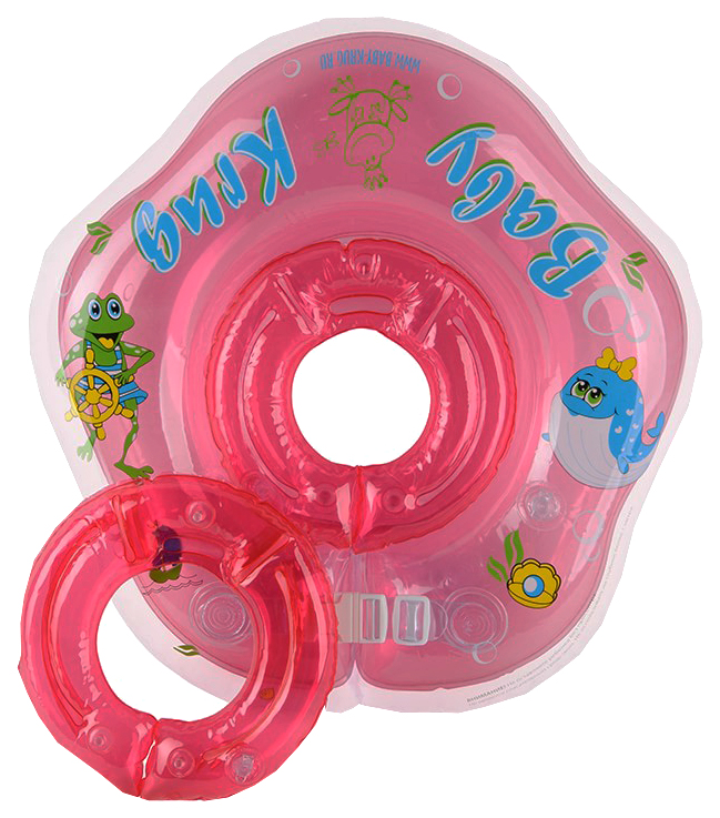фото Круг для купания 3d, два сменных кольца, от 3 мес., цвет розовый baby krug