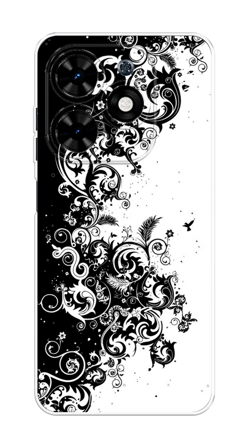 

Чехол на Tecno Spark 20C "Черно белый узор", Белый;черный;серый, 304950-1