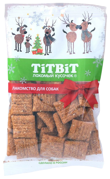 фото Лакомство для собак titbit новогодняя коллекция, кусочки, говядина, печень, 75г