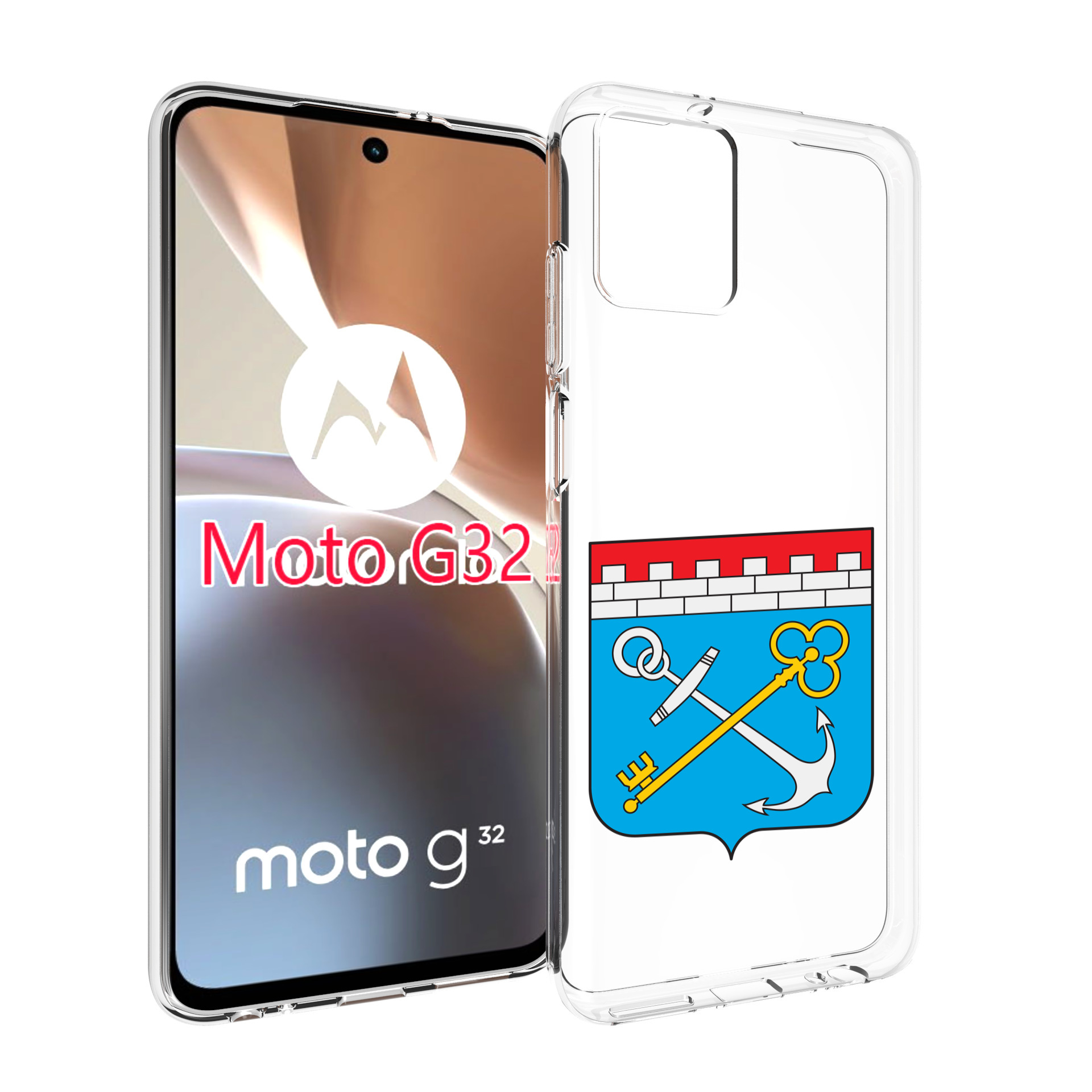 

Чехол MyPads герб-ленинградская-область-питер для Motorola Moto G32, Прозрачный, Tocco