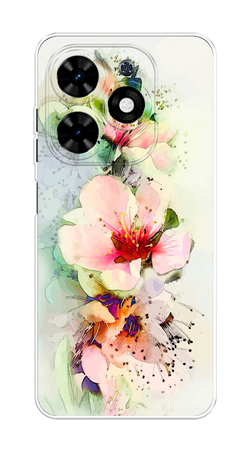 

Чехол на Tecno Spark 20C "Нежные цветы", Зеленый;розовый, 304950-1
