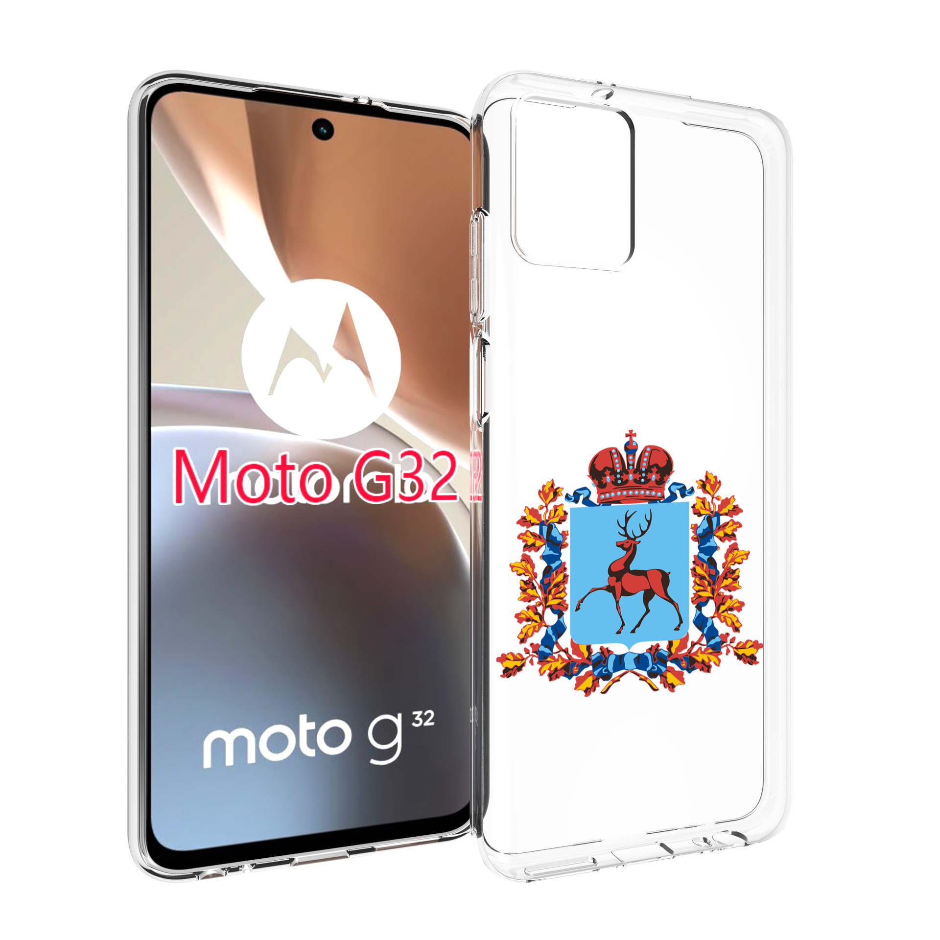 

Чехол MyPads герб-нижегородская-область для Motorola Moto G32, Прозрачный, Tocco