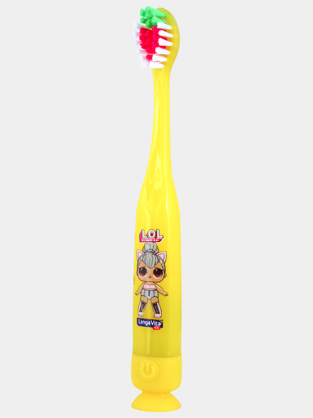 фото Детская зубная щетка longa vita f-30b, мигающая, с присоской, l.o.l surprise! жёлтая