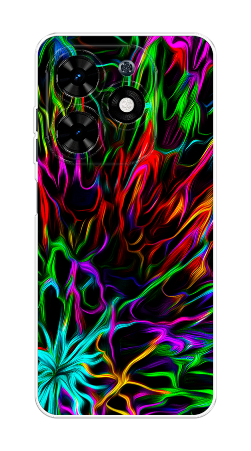 

Чехол на Tecno Spark 20C "Разноцветные разводы", Голубой;зеленый;оранжевый, 304950-1