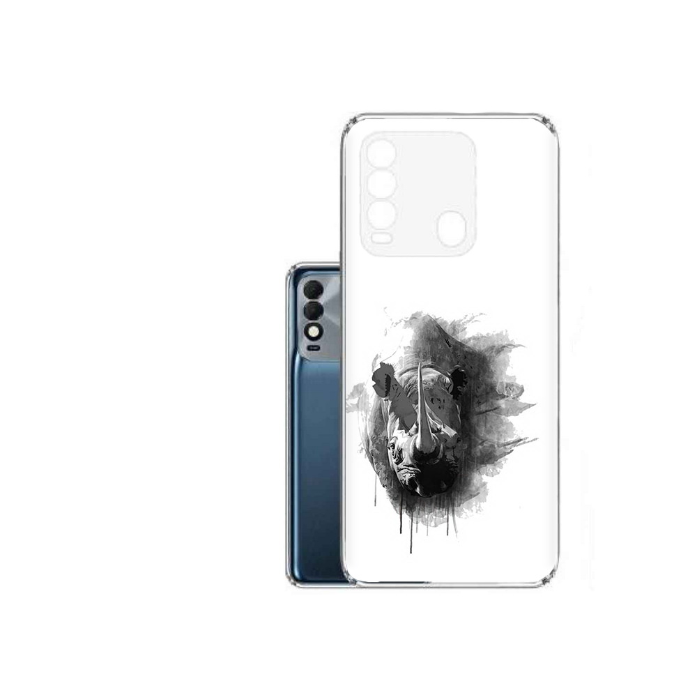 

Чехол MyPads Tocco для Tecno Spark 8 носорог, Прозрачный, Tocco