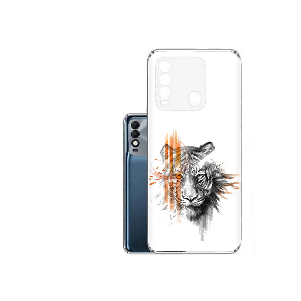 

Чехол MyPads Tocco для Tecno Spark 8 огненный тигр, Прозрачный, Tocco