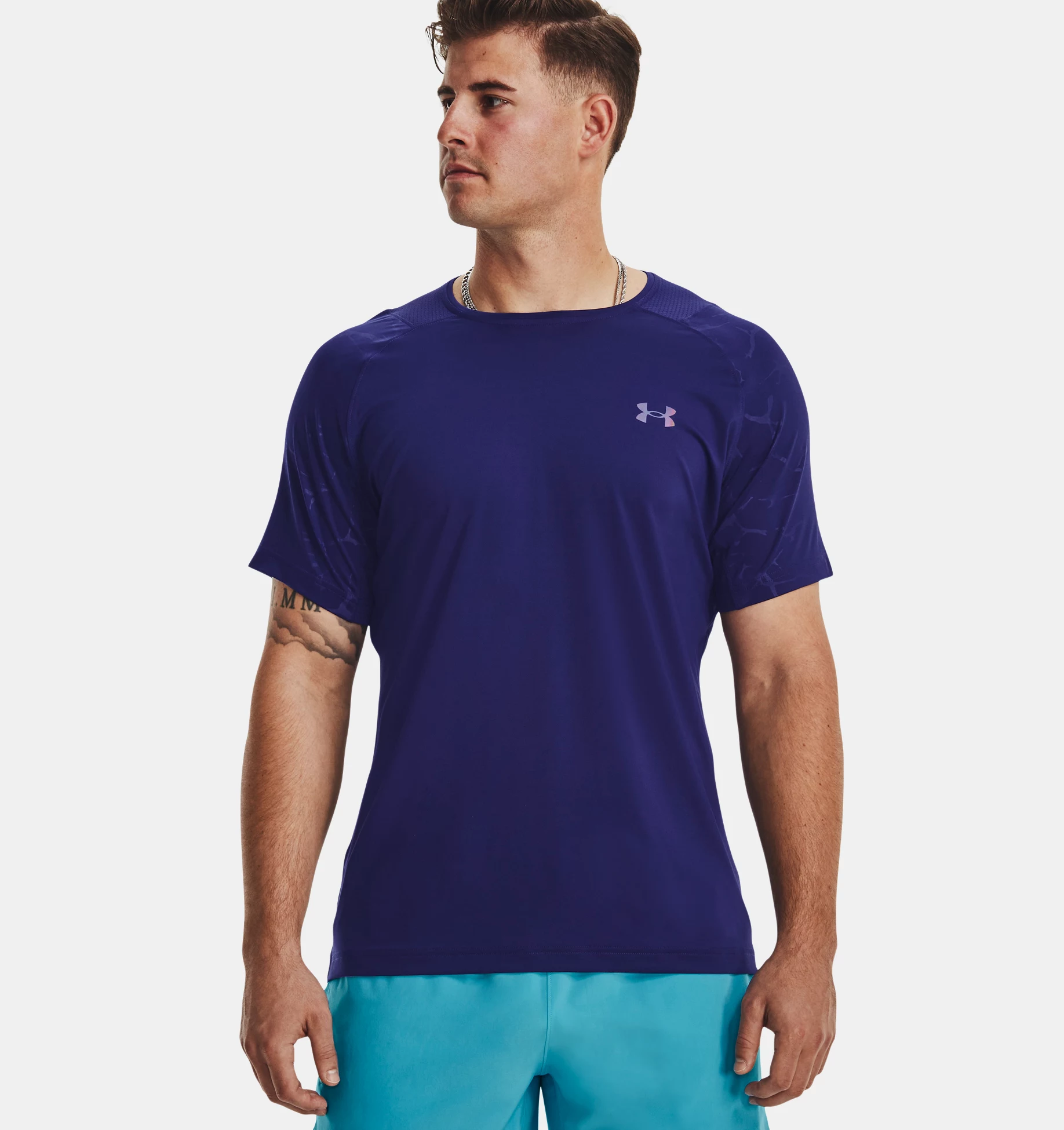 

Футболка мужская Under Armour UA Rush Emboss, SS, синий, S, Rush Emboss SS