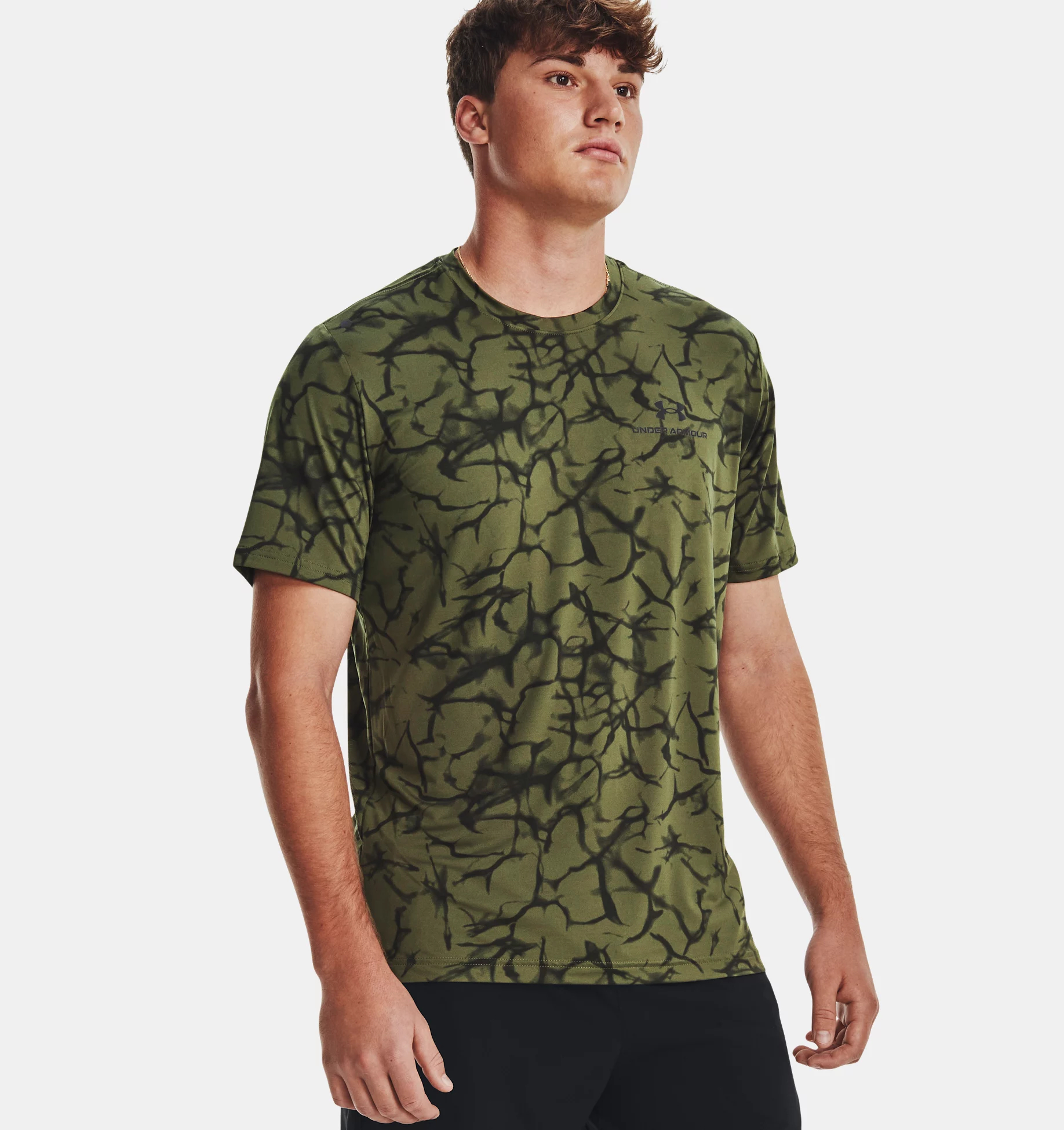 Футболка мужская Under Armour UA Rush Energy Print, SS, хаки, XS